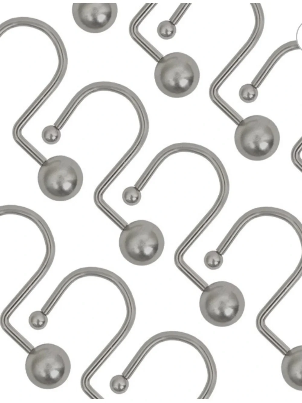 Better Homes & Gardens Metal Ball Shower Curtain Hooks, Set of 12
